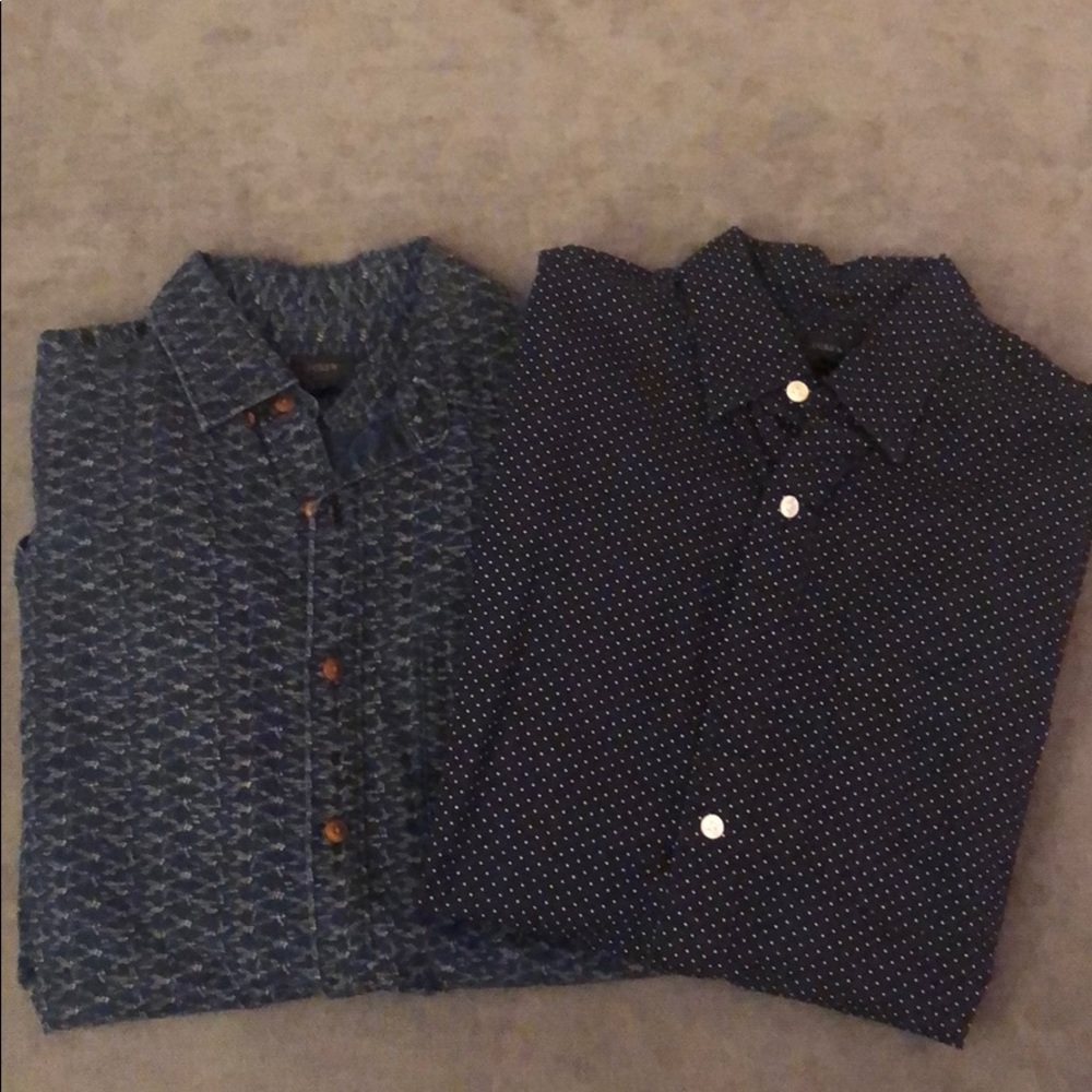 Navy pattern J crew button downs